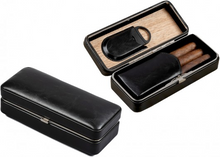 Load image into Gallery viewer, Leather 3 Cigar Folding Case
