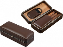 Load image into Gallery viewer, Leather 3 Cigar Folding Case
